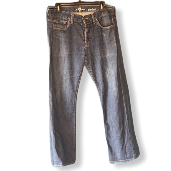 7 For All Mankind Standard Straight Leg Jeans - Picture 1 of 8
